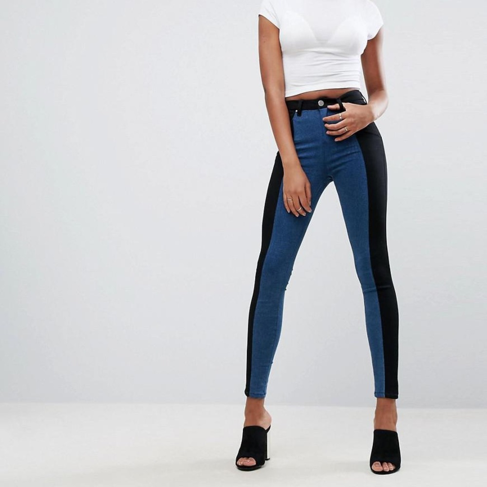 ASOS 'SCULPT ME' Premium Jeans in Two Tone Panels NWOT
